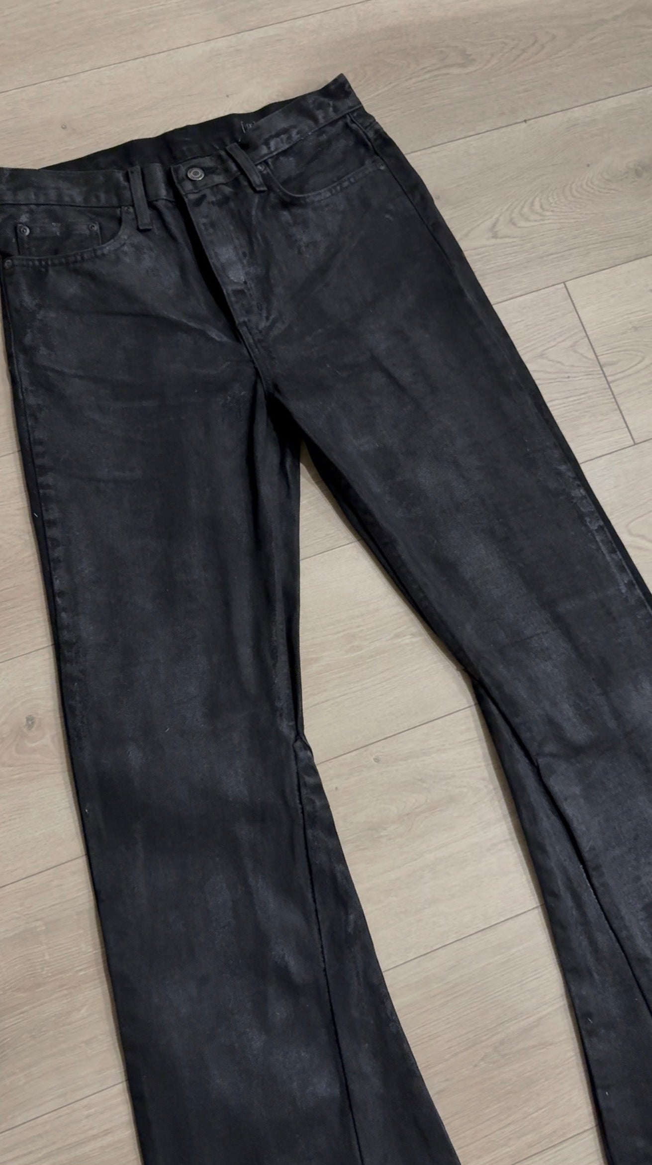 Waxed Flared Denim