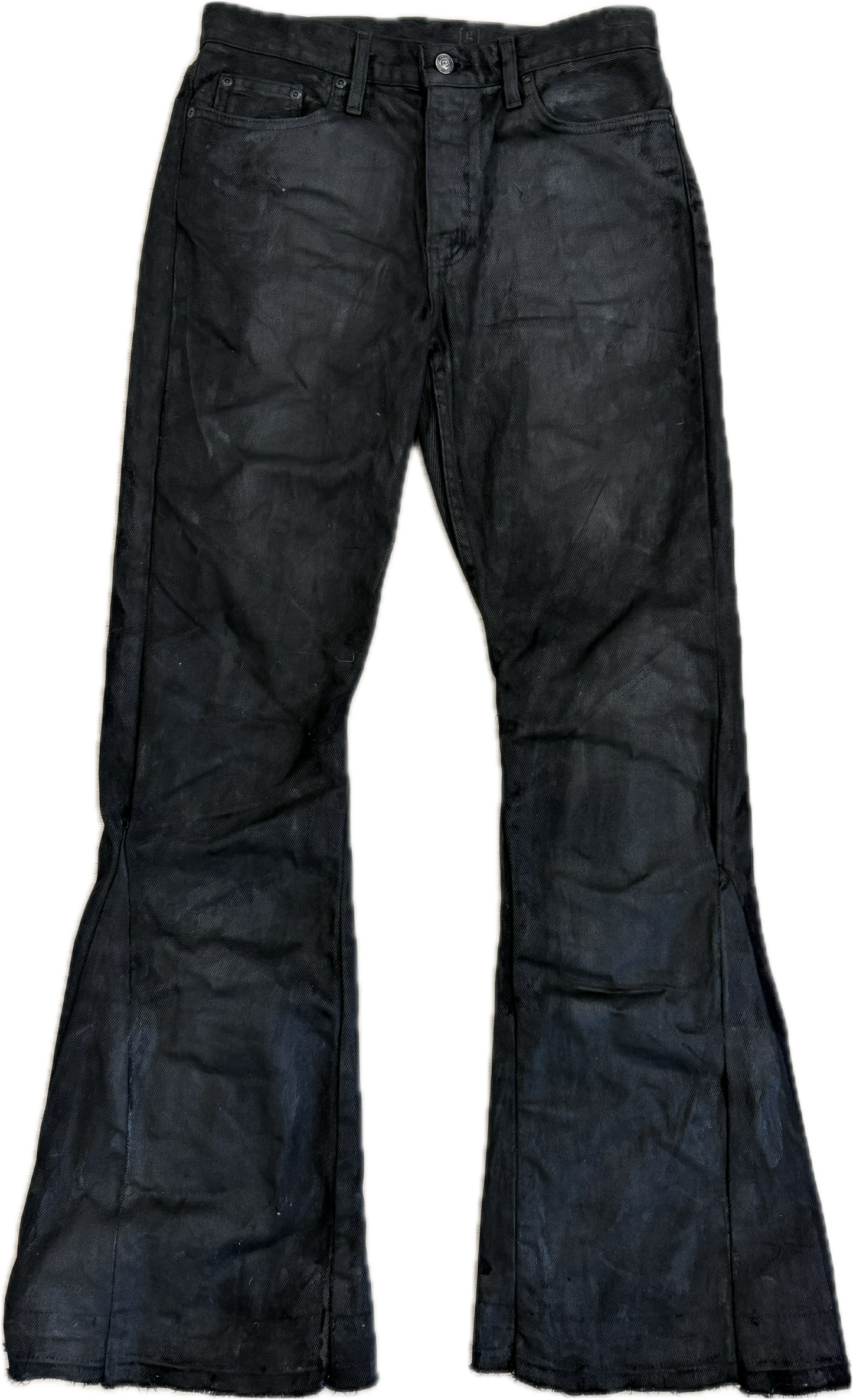 Waxed Flared Denim