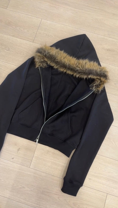 Black Fur zip