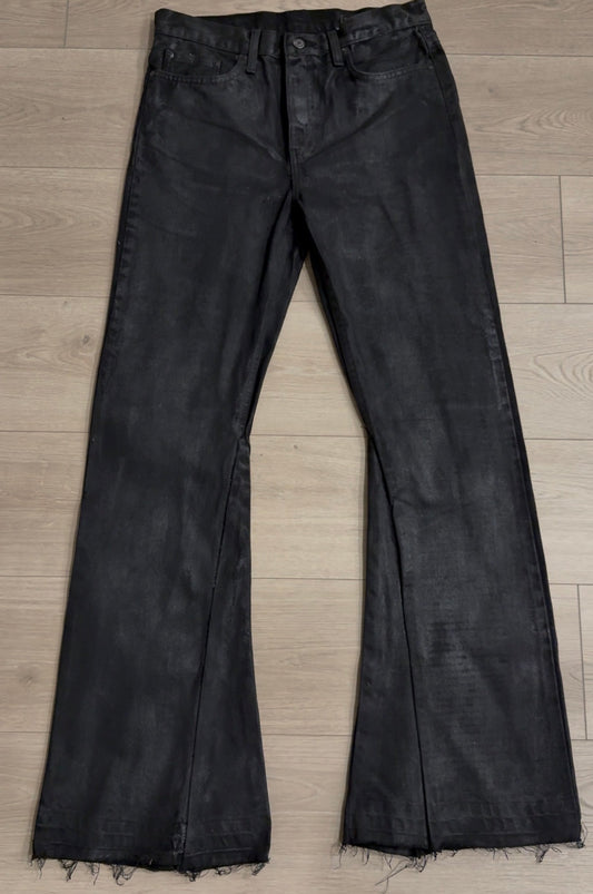 Waxed Flared Denim